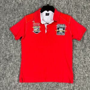 Paul Shark Polo Shirt Boys XL Red Yachting Cup Racing Club Royal Rugby Italy